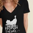 It's Way Too Peopley Outside Cute Cat Introvert Women's Jersey Short Sleeve Deep V-Neck Tshirt It's Way Too Peopley Outside Cute Cat Introvert Women's Jersey Short Sleeve Deep V-Neck Tshirt