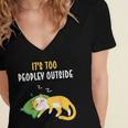 It's Too Peopley Outside Introvert And Cat Lover Men Women Kids Women's Jersey Short Sleeve Deep V-Neck Tshirt