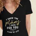 Jeremiah I Know Plans Graduation 2019 College Graduate Women's Jersey Short Sleeve Deep V-Neck Tshirt