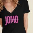 JOMO Joy Of Missing Out For The Introvert Women's Jersey Short Sleeve Deep V-Neck Tshirt JOMO Joy Of Missing Out For The Introvert Women's Jersey Short Sleeve Deep V-Neck Tshirt