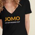 JOMO Joy Of Missing Out Introvert Women's Jersey Short Sleeve Deep V-Neck Tshirt JOMO Joy Of Missing Out Introvert Women's Jersey Short Sleeve Deep V-Neck Tshirt