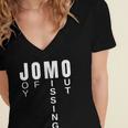 JOMO Joy Of Missing Out Sarcastic Introvert Women's Jersey Short Sleeve Deep V-Neck Tshirt JOMO Joy Of Missing Out Sarcastic Introvert Women's Jersey Short Sleeve Deep V-Neck Tshirt