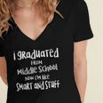 Junior High Graduate TShirt Middle School Graduation Women's Jersey Short Sleeve Deep V-Neck Tshirt
