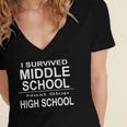 Junior High Graduation Shirt-Middle School Graduation Women's Jersey Short Sleeve Deep V-Neck Tshirt