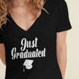 Just Graduated With A Graduation Cap Women's Jersey Short Sleeve Deep V-Neck Tshirt