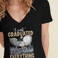 I Just Graduated I Know Everything Graduation Women's Jersey Short Sleeve Deep V-Neck Tshirt