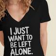I Just Want To Be Left Alone Antisocial Introvert Peace Women's Jersey Short Sleeve Deep V-Neck Tshirt I Just Want To Be Left Alone Antisocial Introvert Peace Women's Jersey Short Sleeve Deep V-Neck Tshirt