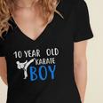 Karate Boy 10 Year Old Kids Shirt Graduation Women's Jersey Short Sleeve Deep V-Neck Tshirt
