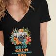Keep Calm And Remember The 80s Retro Vintage Nostalgia Women's Jersey Short Sleeve Deep V-Neck Tshirt