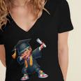 Kids Boys Grad Dabbing Graduation Class Of 2025 Women's Jersey Short Sleeve Deep V-Neck Tshirt