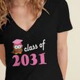 Kids Class Of 2031 Back To School Graduation T-Shirt Women's Jersey Short Sleeve Deep V-Neck Tshirt