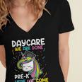 Kids Daycare Graduation Unicorn Last Day Of School Kids Women's Jersey Short Sleeve Deep V-Neck Tshirt