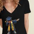 Kids HBCU Boys Grad Dabbing Graduation Women's Jersey Short Sleeve Deep V-Neck Tshirt