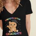 Kids Kindergarten Graduate Cat Graduation Women's Jersey Short Sleeve Deep V-Neck Tshirt Kids Kindergarten Graduate Cat Graduation Women's Jersey Short Sleeve Deep V-Neck Tshirt