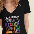 Kids Kindergarten Graduation Class Of 2021 Shirt I Just Graduated Women's Jersey Short Sleeve Deep V-Neck Tshirt