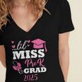Kids Little Miss Pre-K Grad Preschool Prek Graduation 2025 Women's Jersey Short Sleeve Deep V-Neck Tshirt