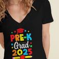 Kids Pre-K Grad 2025 Preschool Graduation 2025 Women's Jersey Short Sleeve Deep V-Neck Tshirt