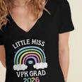 Kids VPK Graduation 2026 Rainbow VPK Grad Women's Jersey Short Sleeve Deep V-Neck Tshirt