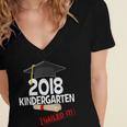 Kindergarten 2018 NAILED IT Graduation Graduate Women's Jersey Short Sleeve Deep V-Neck Tshirt
