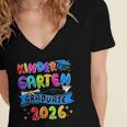 Kindergarten Graduate Kindergarten Class Of 2026 Graduation Women's Jersey Short Sleeve Deep V-Neck Tshirt