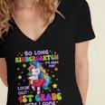 Kindergarten Graduation 2025 Graduate Girls Unicorn 1st Grad Women's Jersey Short Sleeve Deep V-Neck Tshirt