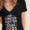 Kindergarten Graduation Kindergarten Grad Kid Girl Boy 2025 Women's Jersey Short Sleeve Deep V-Neck Tshirt