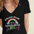 Kindergarten Graduation Proud Mom Son Daughter Women's Jersey Short Sleeve Deep V-Neck Tshirt