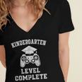Kindergarten Level Complete Retro Graduation Video Gamer Women's Jersey Short Sleeve Deep V-Neck Tshirt