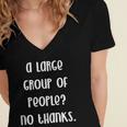 A Large Group Of People No Thanks Introvert Saying Women's Jersey Short Sleeve Deep V-Neck Tshirt