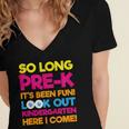 Last Day Pre-K Kindergarten Here I Come Graduation T-Shirt Women's Jersey Short Sleeve Deep V-Neck Tshirt