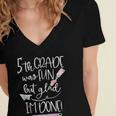 Last Day Of School 5th Grade 2018 Graduation Shirt Tee Women's Jersey Short Sleeve Deep V-Neck Tshirt
