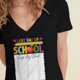Last Day Of School Sign My Shirt Autograph Graduation Women's Jersey Short Sleeve Deep V-Neck Tshirt
