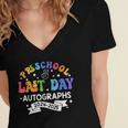 Last Day Of School Year 2025 Preschool Autograph Graduation Women's Jersey Short Sleeve Deep V-Neck Tshirt