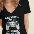 Last Days Of School Graduation Kindergarten Gamer Boys Kids Women's Jersey Short Sleeve Deep V-Neck Tshirt