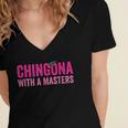 Latina Graduation Educated Latina Chingona With A Masters Women's Jersey Short Sleeve Deep V-Neck Tshirt