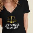 Law School Survivor Humor Law School Graduation Quote Women's Jersey Short Sleeve Deep V-Neck Tshirt