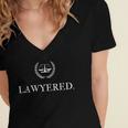 Lawyer Shirt LAWYERED Law Student Graduation Women's Jersey Short Sleeve Deep V-Neck Tshirt