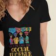 Let Me Call The Social Worker Job Graduation Work Women's Jersey Short Sleeve Deep V-Neck Tshirt