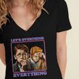 Let's Overthink Everything Shirt Antisocial Introvert Women's Jersey Short Sleeve Deep V-Neck Tshirt