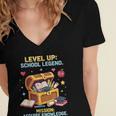 Level Up School Legend Video Game Pixel Art Graduation Women's Jersey Short Sleeve Deep V-Neck Tshirt