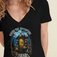 Library Where The Adventure Begins Book Reading Quote Women's Jersey Short Sleeve Deep V-Neck Tshirt