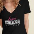Licensed Esthetician 2023 Graduation Women's Jersey Short Sleeve Deep V-Neck Tshirt