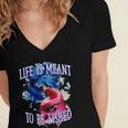 Life Meant To Fished Introvert Sayings Antisocial Quotes Women's Jersey Short Sleeve Deep V-Neck Tshirt