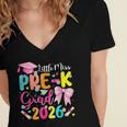 Little Miss Pre-K Grad 2026 Preschool Graduation Kids Girls Women's Jersey Short Sleeve Deep V-Neck Tshirt