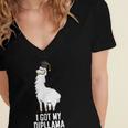 LLama Graduation I Got My Dipllama Cute Llama Women's Jersey Short Sleeve Deep V-Neck Tshirt