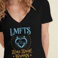 LMFT Graduation Licensed Marriage And Family Therapist LMFT Women's Jersey Short Sleeve Deep V-Neck Tshirt