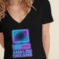 Lofi Reverie Analog Dreams Pixel 90s Desktop VHS Nostalgia Women's Jersey Short Sleeve Deep V-Neck Tshirt