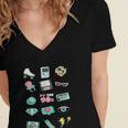 I Love The 90s Old For Nostalgia Fans Women's Jersey Short Sleeve Deep V-Neck Tshirt