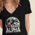 I Love Being Alpha Moonlit Wolf Meme Alpha Introvert Women's Jersey Short Sleeve Deep V-Neck Tshirt I Love Being Alpha Moonlit Wolf Meme Alpha Introvert Women's Jersey Short Sleeve Deep V-Neck Tshirt