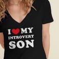 I Love My Introvert Son I Heart My Introvert Son Women's Jersey Short Sleeve Deep V-Neck Tshirt I Love My Introvert Son I Heart My Introvert Son Women's Jersey Short Sleeve Deep V-Neck Tshirt
